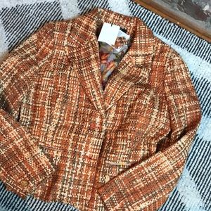 Prague Pumpkin Tweed Skirt Suit